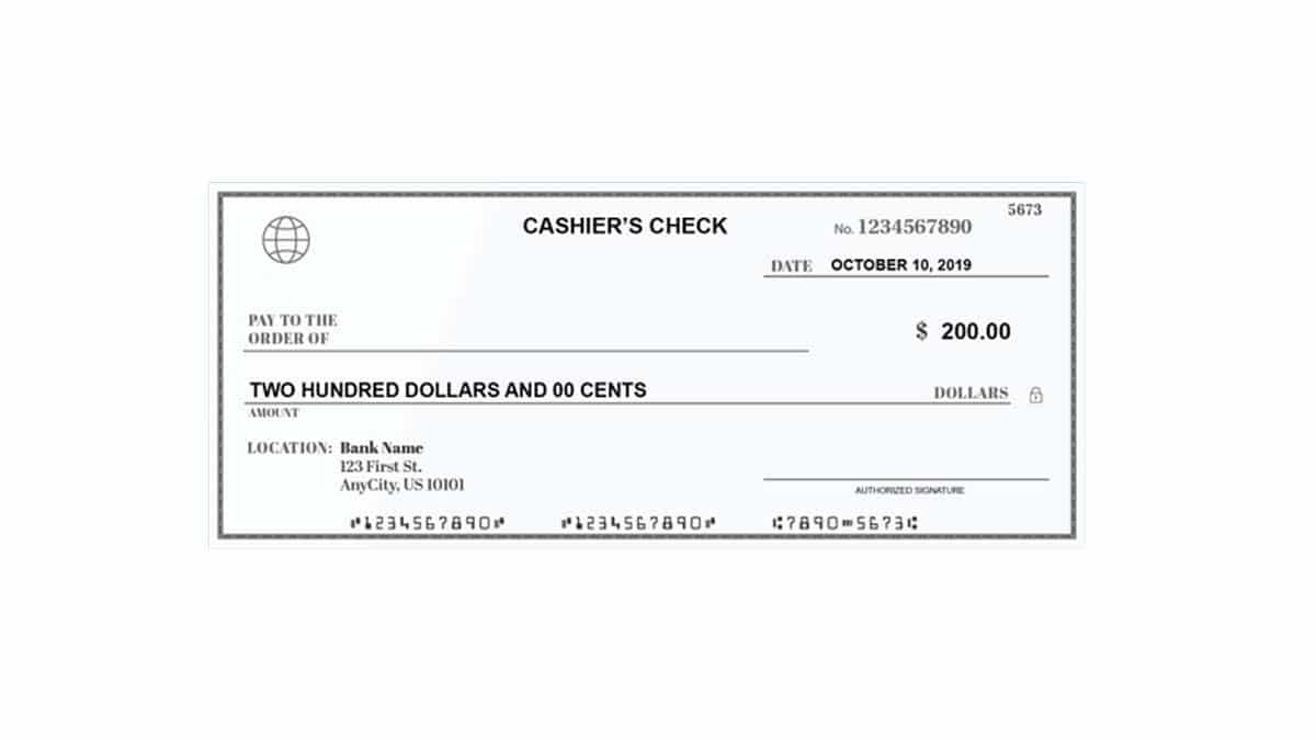 Cashiers Check - What Is a Cashier's Check, How to Get a Cashier’s ...