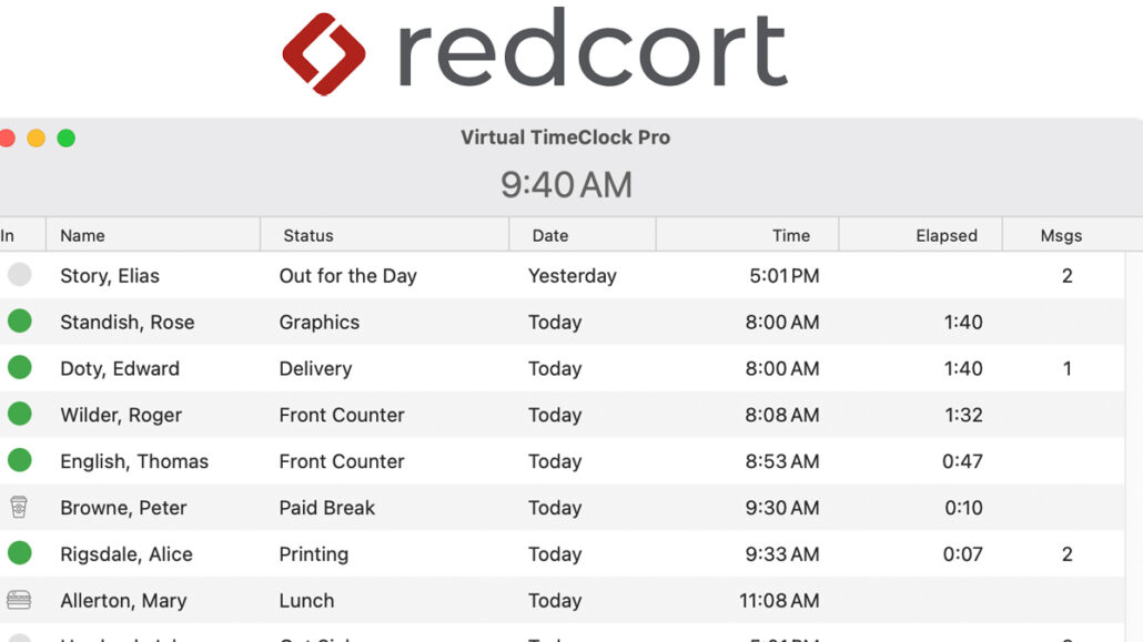 Redcort Time Card